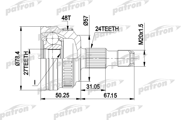 Jeu de joints, arbre de transmission PATRON PCV1434
