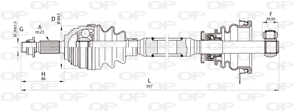 Arbre de transmission OPEN PARTS DRS6352.00