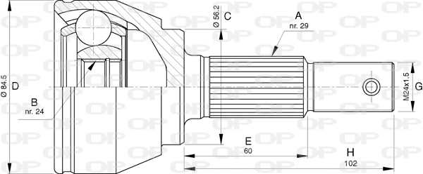 Jeu de joints, arbre de transmission OPEN PARTS CVJ5787.10
