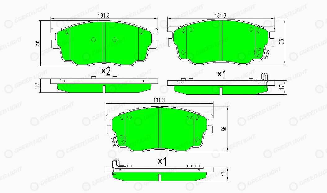 Kit de plaquettes de frein, frein à disque Automotive Adriado GLBP0335