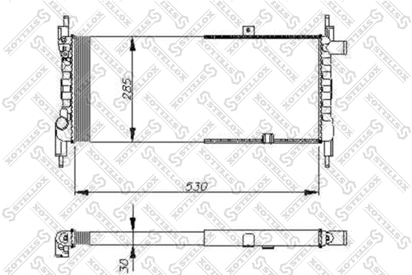 Radiateur, refroidissement du moteur STELLOX 10-25048-SX