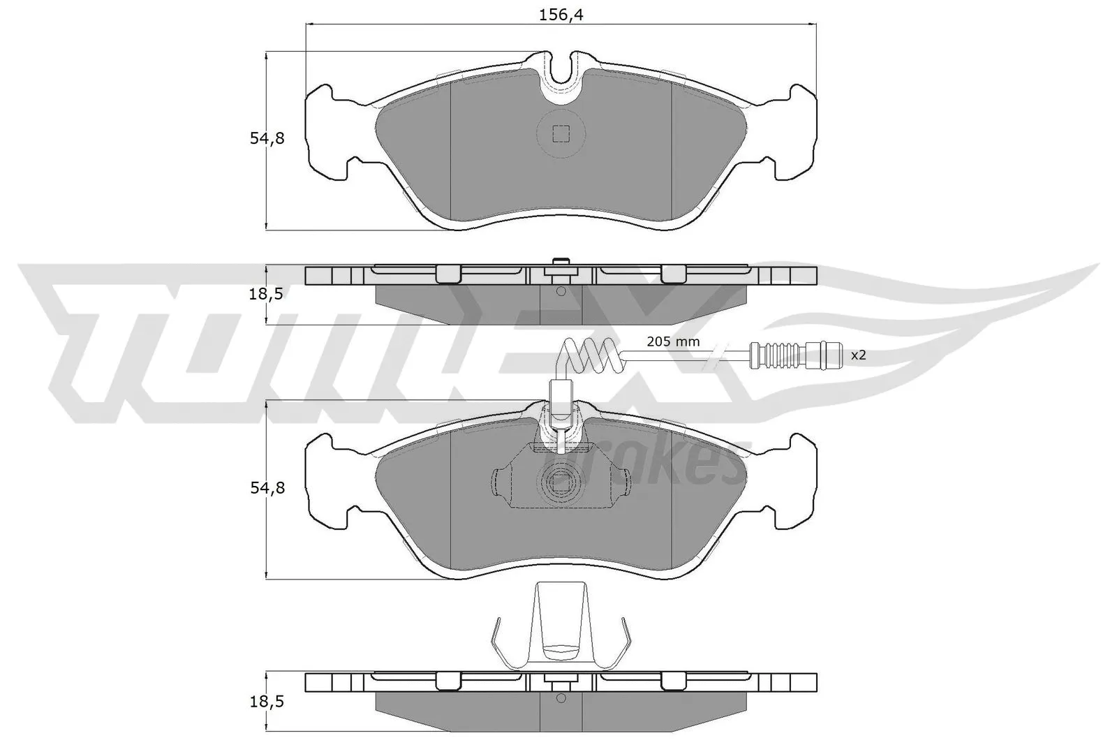 Kit de plaquettes de frein, frein à disque TOMEX Brakes TX 11-491