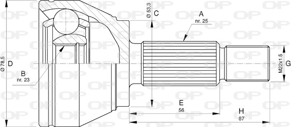 Jeu de joints, arbre de transmission OPEN PARTS CVJ5757.10