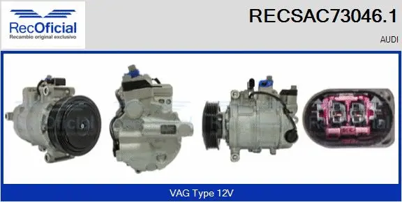 Compresseur, climatisation RECOFICIAL RECSAC73046.1