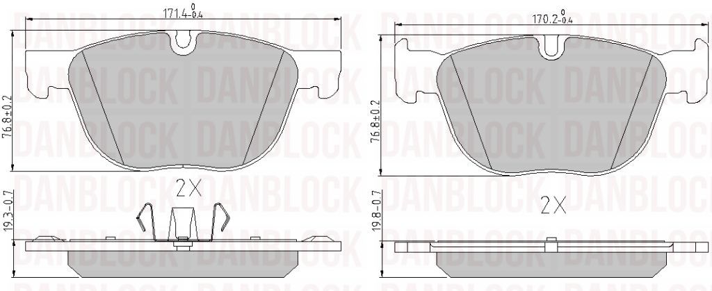 Kit de plaquettes de frein, frein à disque DANBLOCK DB 510597
