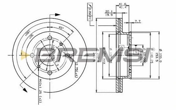 Disque de frein BREMSI CD6259V
