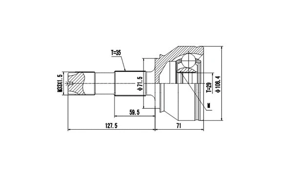 Jeu de joints, arbre de transmission DYNAMATRIX DCV817045