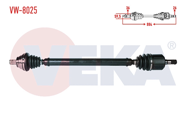 Arbre de transmission VEKA VW-8025