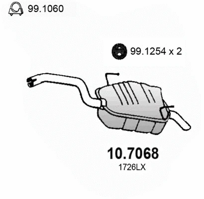 Silencieux arrière ASSO 10.7068