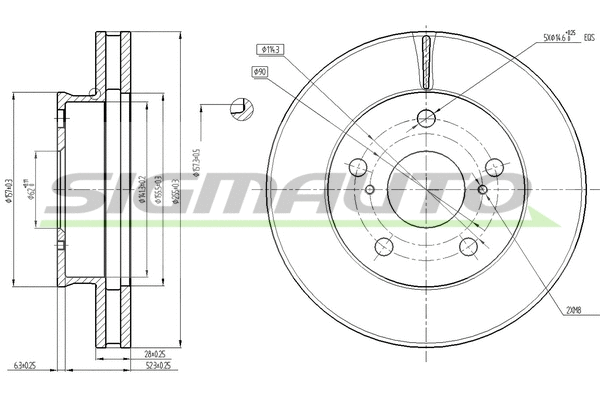 Disque de frein SIGMAUTO DBB782V