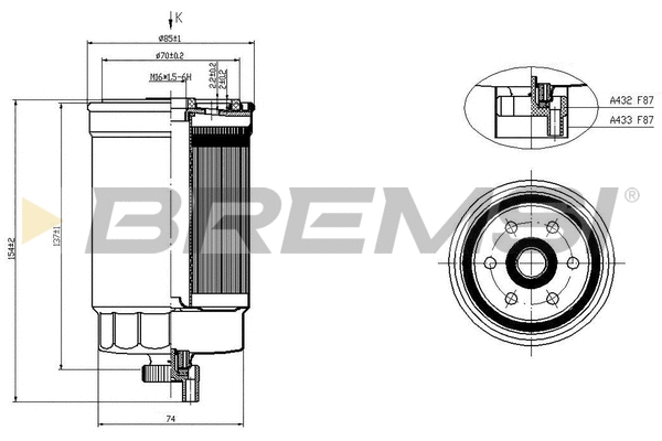 Filtre à carburant BREMSI FE1402