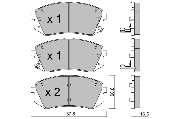 Kit de plaquettes de frein, frein à disque AISIN BPHY-1002