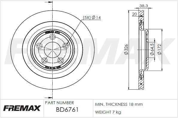 Disque de frein FREMAX BD-6761