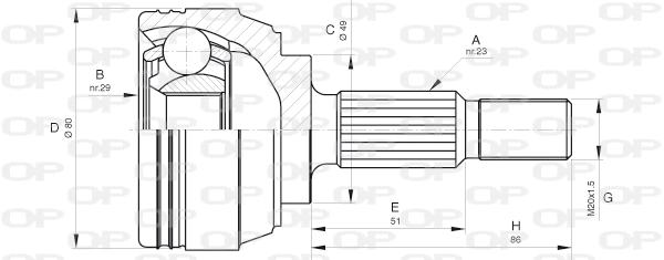 Jeu de joints, arbre de transmission OPEN PARTS CVJ5633.10