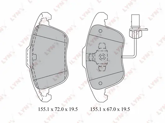 Kit de plaquettes de frein, frein à disque LYNXAUTO BD-1220