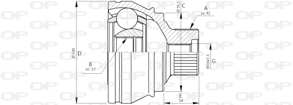 Jeu de joints, arbre de transmission OPEN PARTS CVJ5710.10