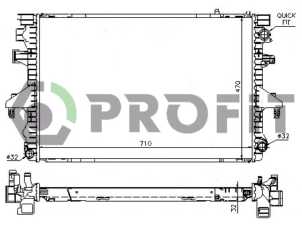 Radiateur, refroidissement du moteur PROFIT PR 9567A5