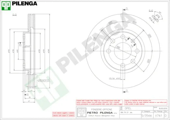 Disque de frein PILENGA V761