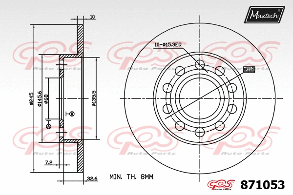 Disque de frein MAXTECH 871053