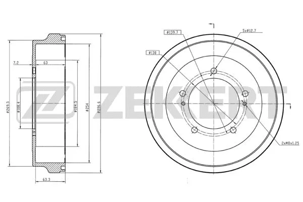 Tambour de frein ZEKKERT BS-5577