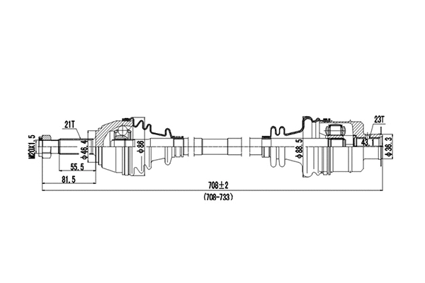 Arbre de transmission DYNAMATRIX DDS250022