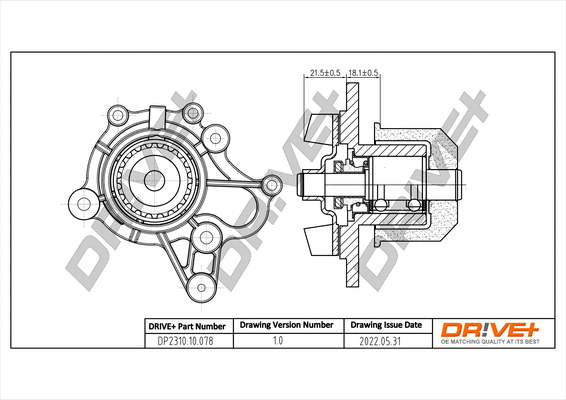 Pompe à eau, refroidissement du moteur Dr!ve+ DP2310.10.078