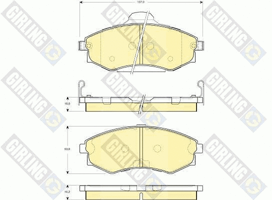 Kit de plaquettes de frein, frein à disque GIRLING 6132599