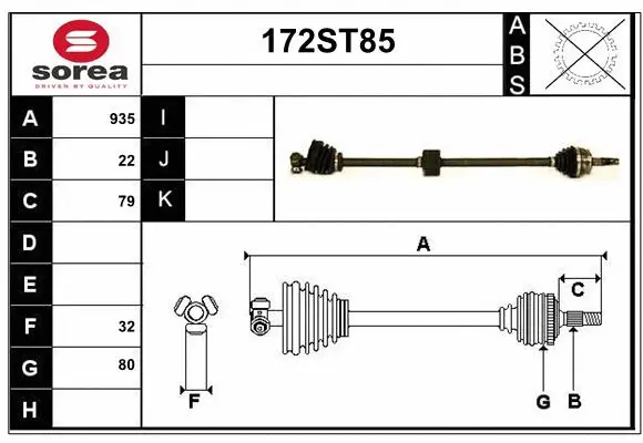 Arbre de transmission STARTCAR 172ST85