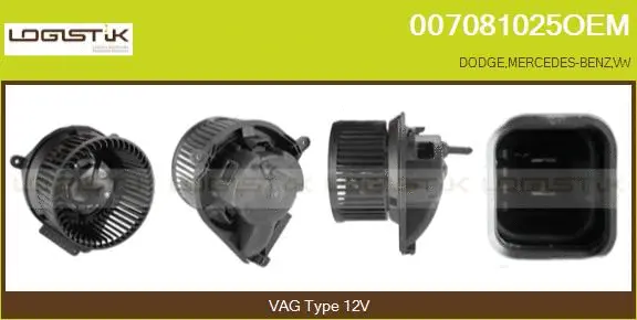 Pulseur d'air habitacle LGK 007081025OEM