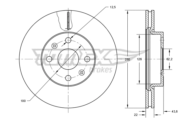 Disque de frein TOMEX Brakes TX 73-34