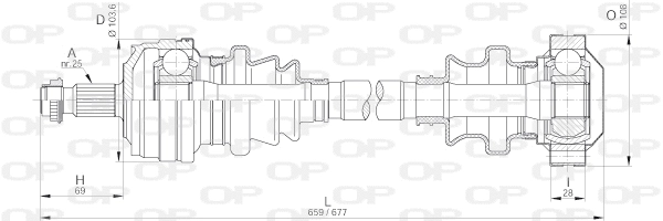 Arbre de transmission OPEN PARTS DRS6185.00
