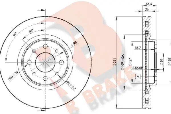 Disque de frein R BRAKE 78RBD25546