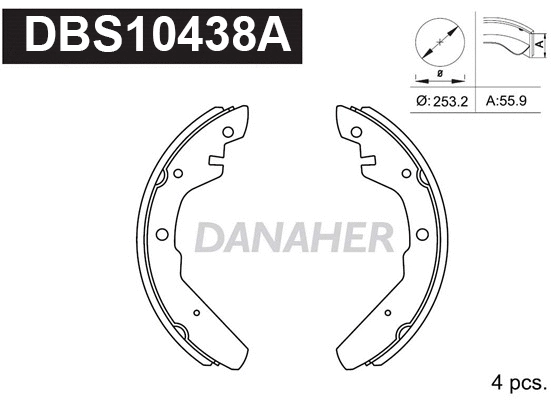 Jeu de mâchoires de frein DANAHER DBS10438A
