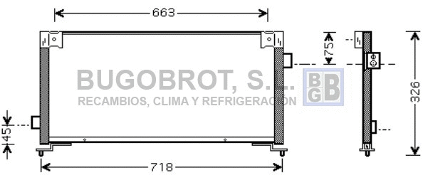 Condenseur, climatisation BUGOBROT 62-SU5044
