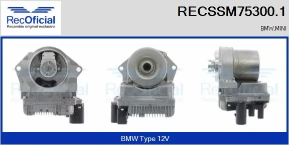 Moteur électrique, transmission de direction RECOFICIAL RECSSM75300.1