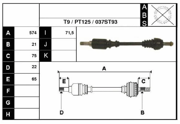 Arbre de transmission Technika 28037