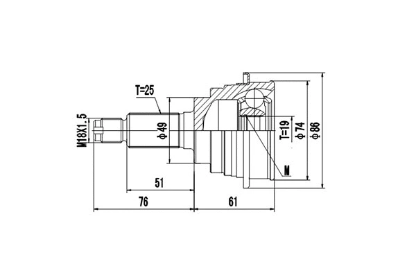 Jeu de joints, arbre de transmission DYNAMATRIX DCV857037