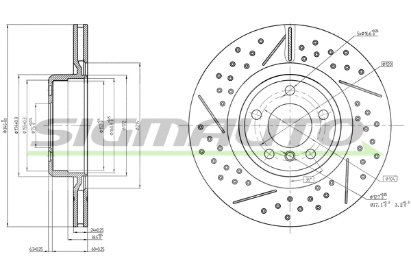 Disque de frein SIGMAUTO DBC621V