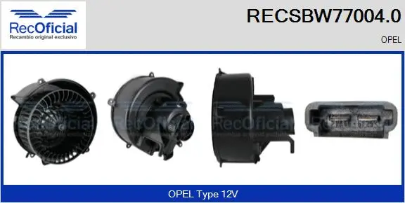 Pulseur d'air habitacle RECOFICIAL RECSBW77004.0