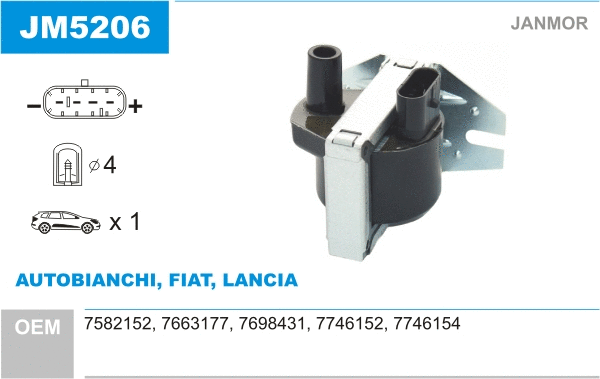 Bobine d'allumage JANMOR JM5206