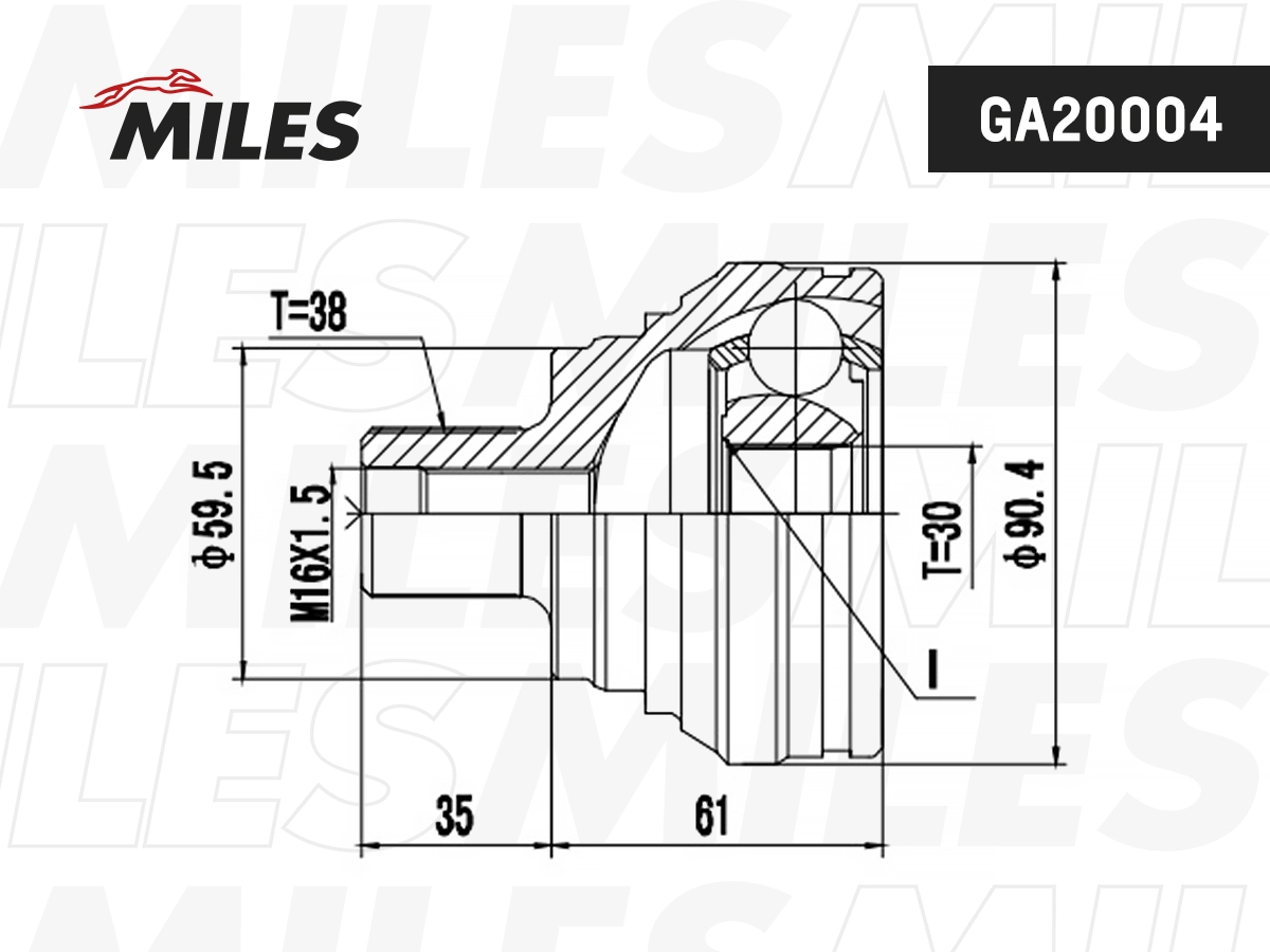 Jeu de joints, arbre de transmission MILES GA20004