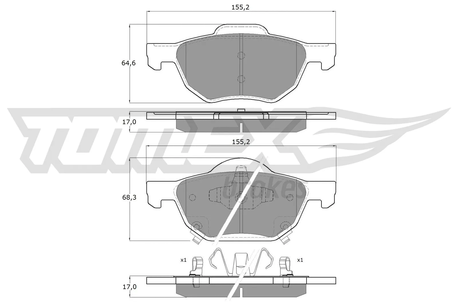Kit de plaquettes de frein, frein à disque TOMEX Brakes TX 14-50