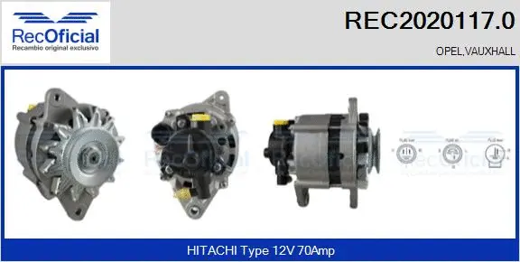 Alternateur RECOFICIAL REC2020117.0
