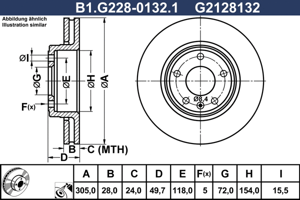 Disque de frein GALFER B1.G228-0132.1