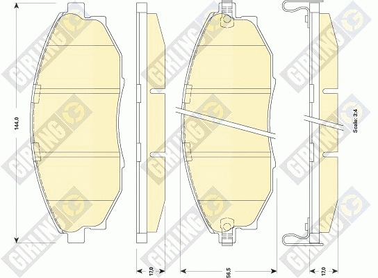 Kit de plaquettes de frein, frein à disque GIRLING 6141799