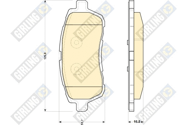 Kit de plaquettes de frein, frein à disque GIRLING 6118939