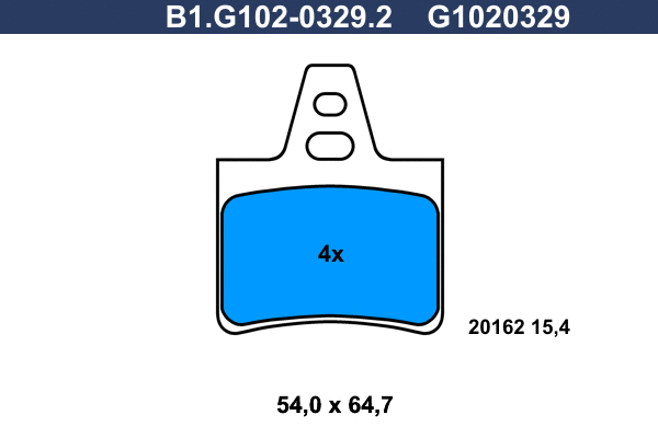 Kit de plaquettes de frein, frein à disque GALFER B1.G102-0329.2