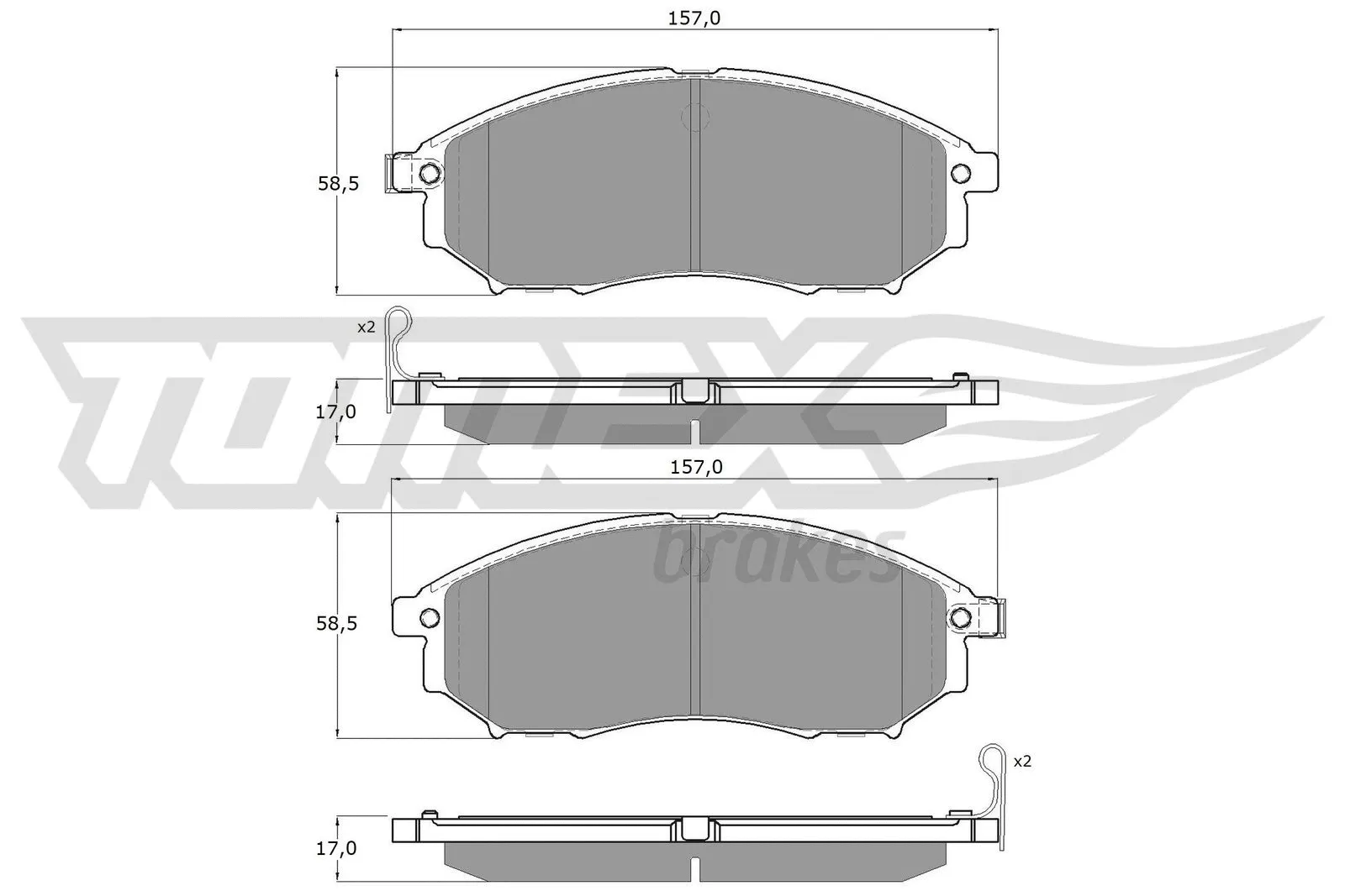 Kit de plaquettes de frein, frein à disque TOMEX Brakes TX 19-27