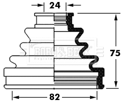 Jeu de joints-soufflets, arbre de commande BORG & BECK BCB6005