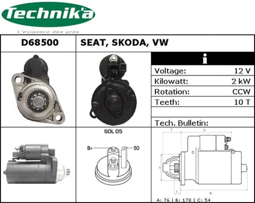 Démarreur Technika D68500